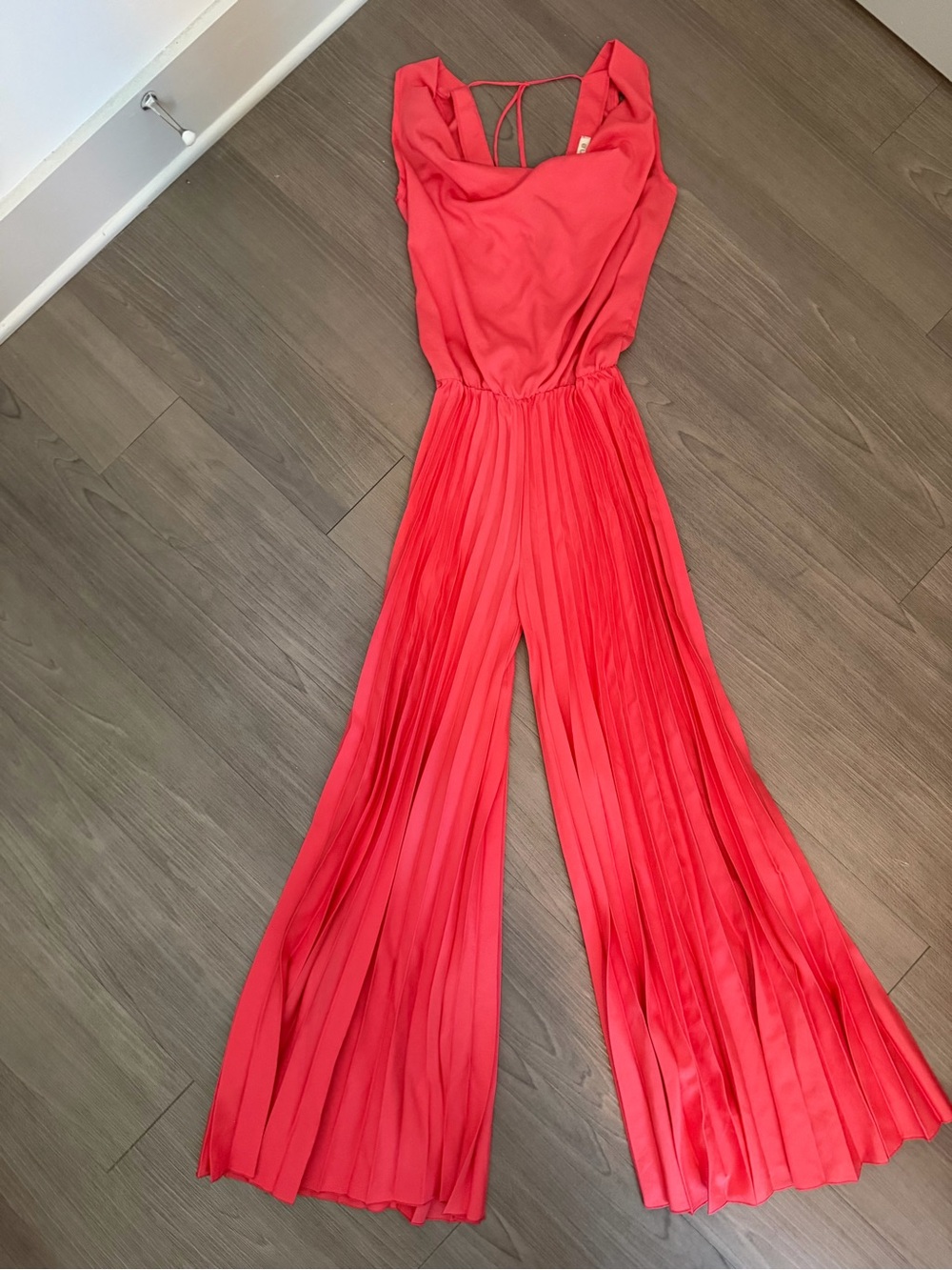 ARDEN B Cowl Neck Sleeveless Pleated Open Back Jumpsuit Romper